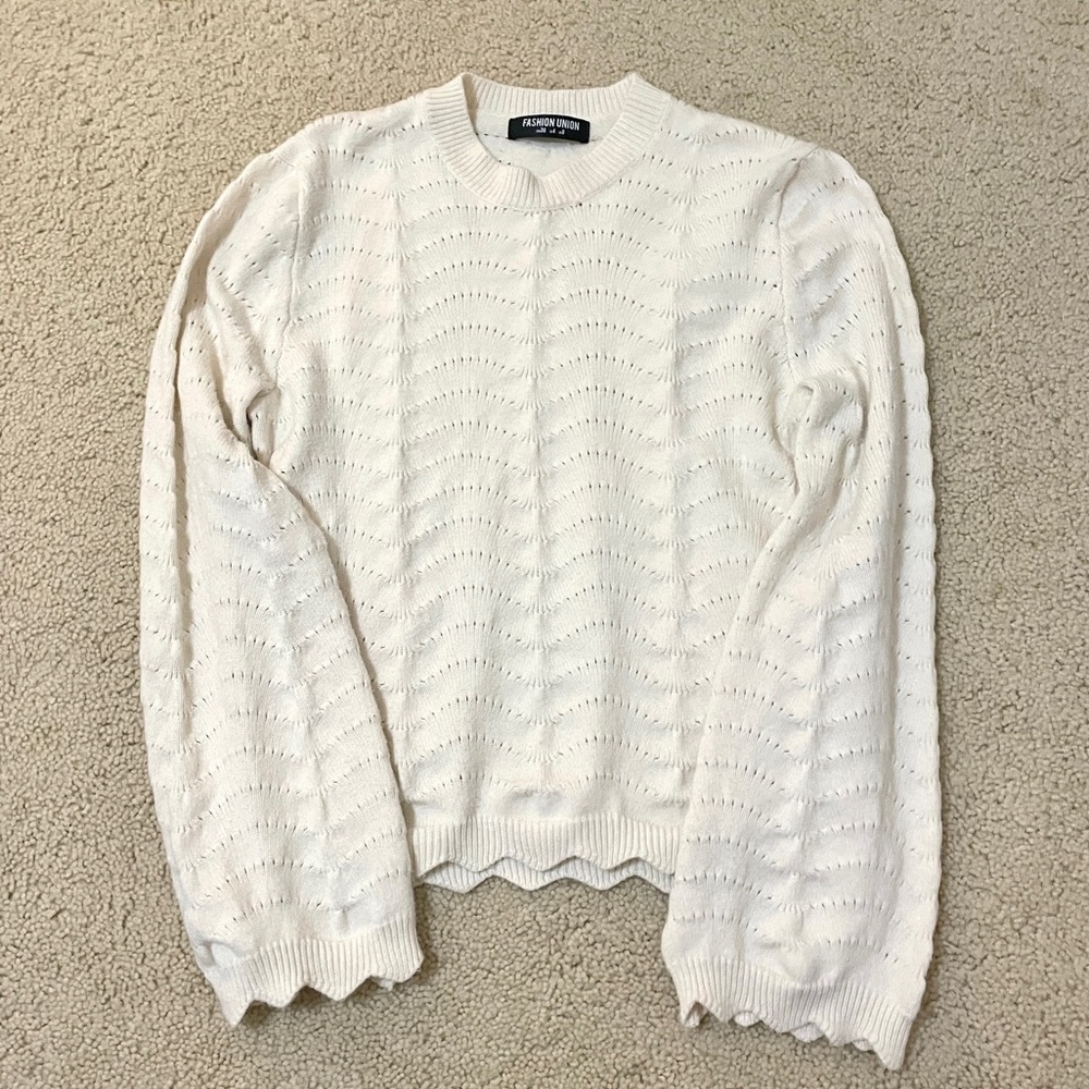 ASOS Scalloped Bell Sleeve Sweater